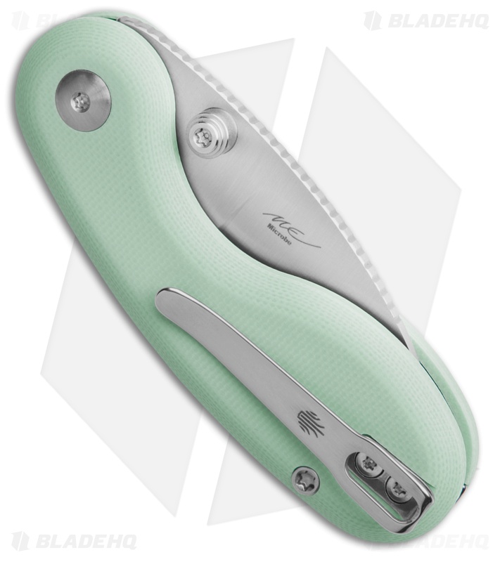 Kizer Microbe Button Lock Knife Green G-10 (Satin 14C28N)