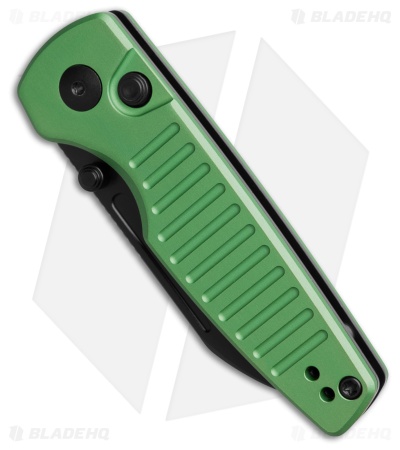 Kizer Parakeet Button Lock Knife Green Aluminum (2.5" Black)