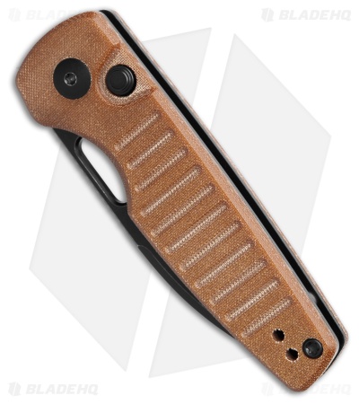 Kizer Parakeet Button Lock Knife Tan Micarta (2.5" Black)