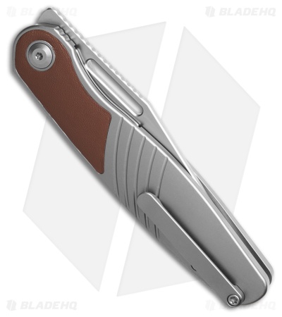 Kizer RAZE Liner Lock Knife Titanium + Leather (3.50" Stonewash)