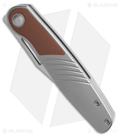 Kizer RAZE Liner Lock Knife Titanium + Leather (3.50" Stonewash)