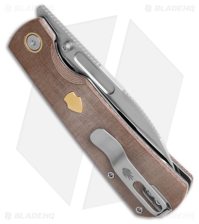HALページ^ - ^ Kizer Retro Liner Lock Knife Micarta/Brass V4726A1