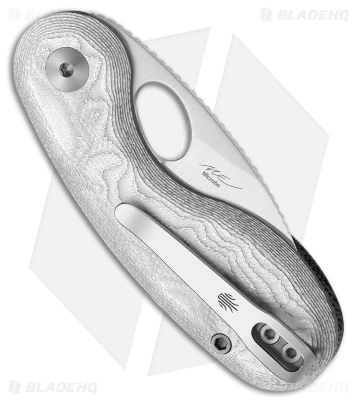 Kizer Cutlery Microbe Button Liner Lock Knife Silver Glass Fiber (2.2" Satin)