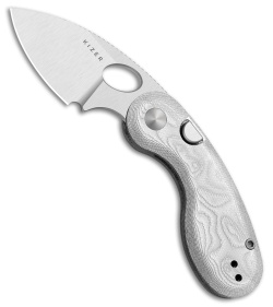 Kizer Cutlery Microbe Button Liner Lock Knife Silver Glass Fiber (2.2" Satin)