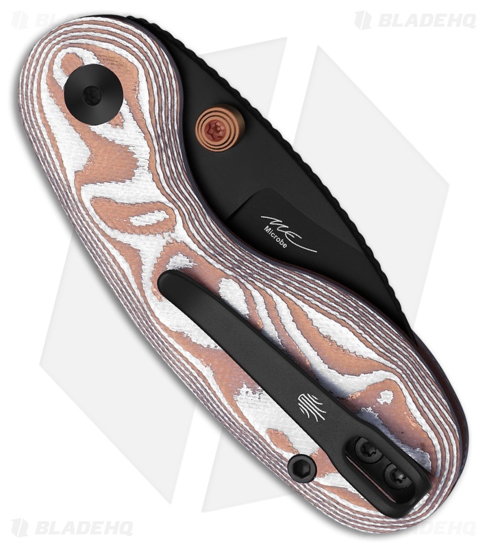 Kizer Cutlery Microbe Button Liner Lock Knife Tan Glass Fiber (2.2" Black PVD)