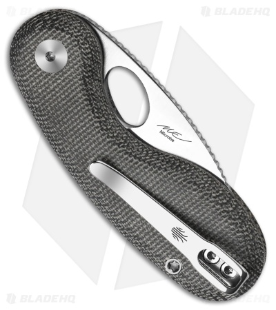 Kizer Microbe Button Liner Lock Knife Norplex UltreX Black Micarta (2.2" Satin)