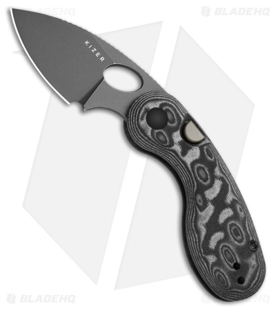 Kizer Microbe Button Liner Lock Knife Vortex Micarta (2.2" Gray SW 14C28N)
