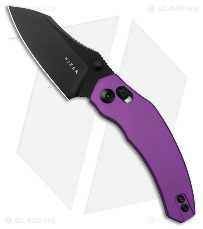 ブルドッグ　0527 Kizer Mini Bulldog Knife Purple Aluminum Black PVD