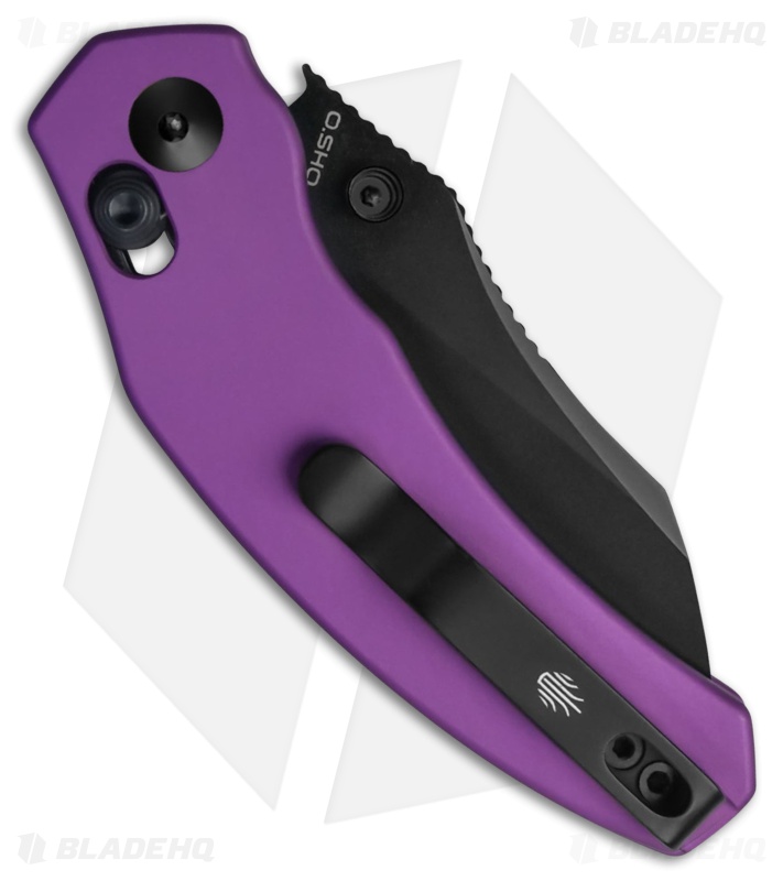 Kizer Mini Bulldog Knife Purple Aluminum Black PVD