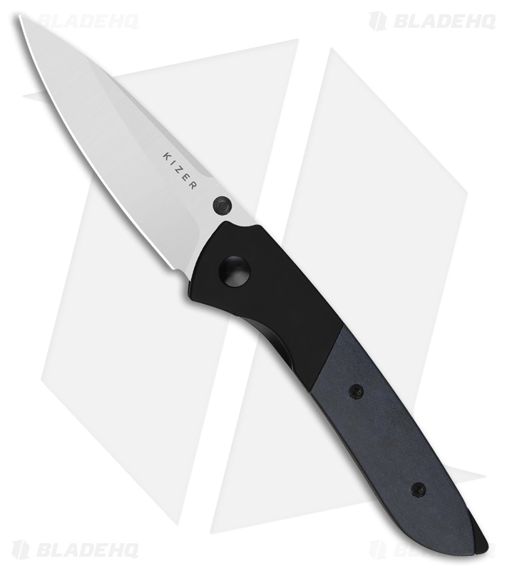 Kizer Spitfire Knife Black Al/Blue Canyon Richlite Satin