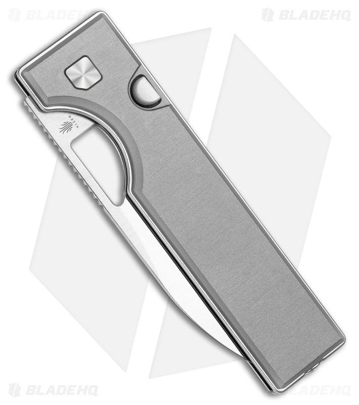 Kizer Little Ringbo Button Liner Lock Knife Gray Aluminum (3" Satin)