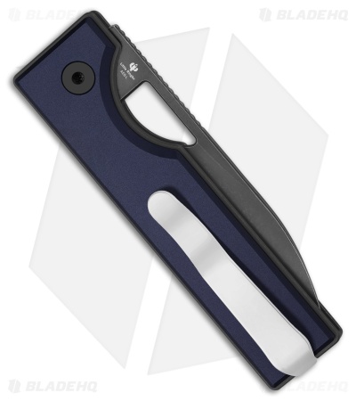 Kizer Little Ringbo Button Liner Lock Knife Blue Aluminum (3" Gray Stonewash)
