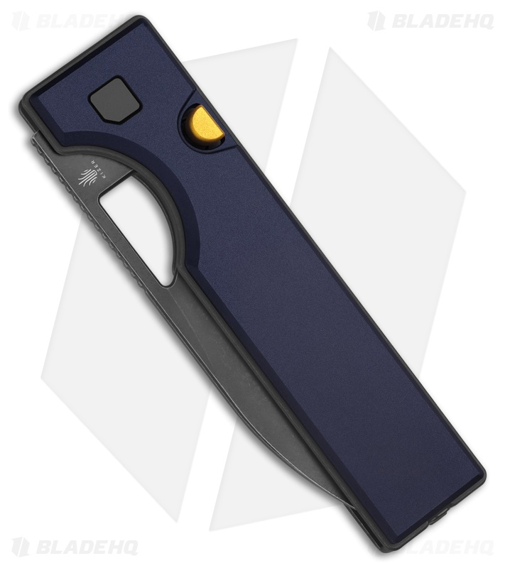 Kizer Little Ringbo Button Liner Lock Knife Blue Aluminum (3" Gray Stonewash)
