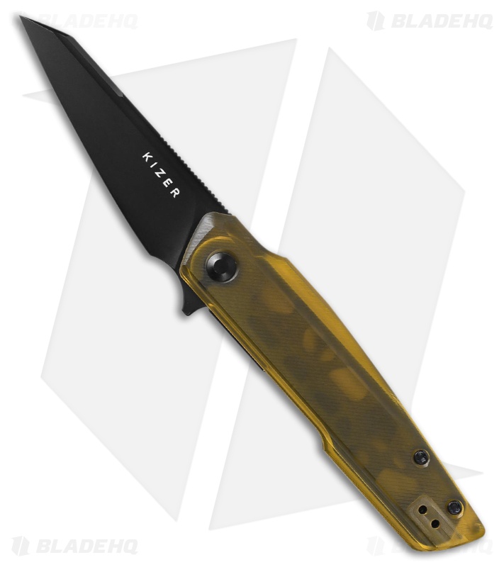 Kizer Skinner Yellow PEI Reverse Tanto Black PVD Nitro-V