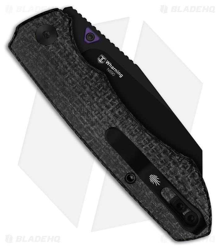 Kizer Wharning Button Liner Lock Knife Micarta (3.4" Black PVD)