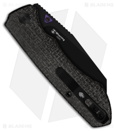 Kizer Wharning Button Liner Lock Knife Micarta (3.4" Black PVD)