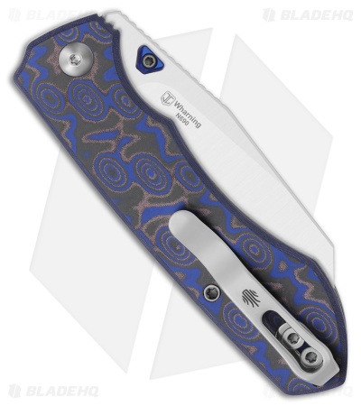Kizer Wharning Button Liner Lock Knife Vortex Pattern Micarta (3.4" Satin)