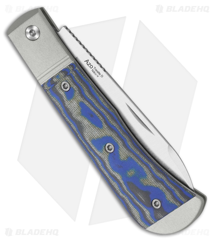 Kizer Trestle D Slip Joint Knife Blue/Gray Norplex UltreX Micarta (2.95" Satin)