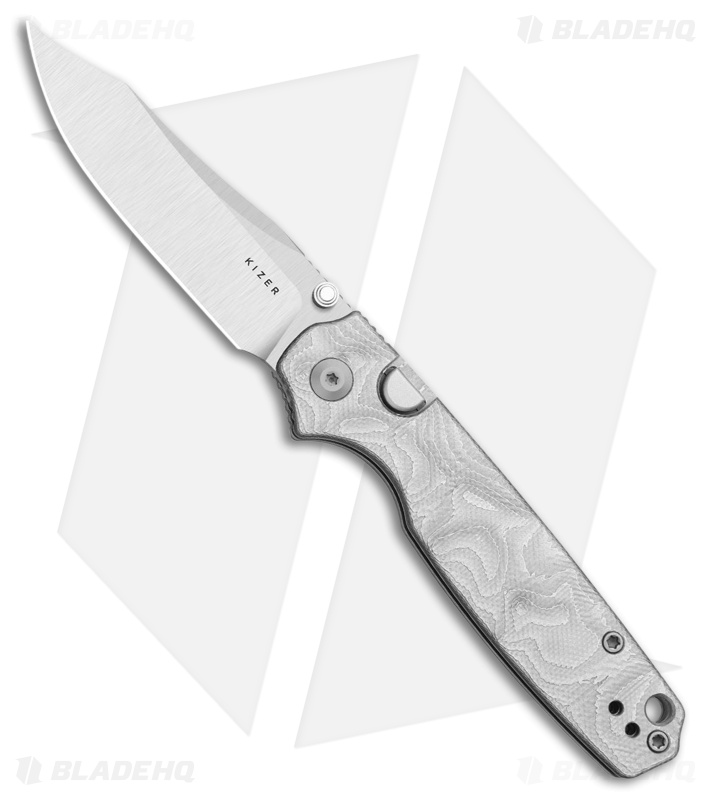 Kizer Cutlery Pokiman BLL Button Liner Lock Knife Aluminum Foil G10 (3.1" Satin)