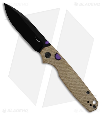 Kizer Cutlery Pokiman BLL Button Liner Lock Knife Micarta (3.1" Black PVD)