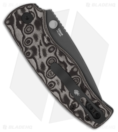 Kizer Cutlery Glaux Button Liner Lock Knife Black Vortex Micarta (3" Gray PVD)