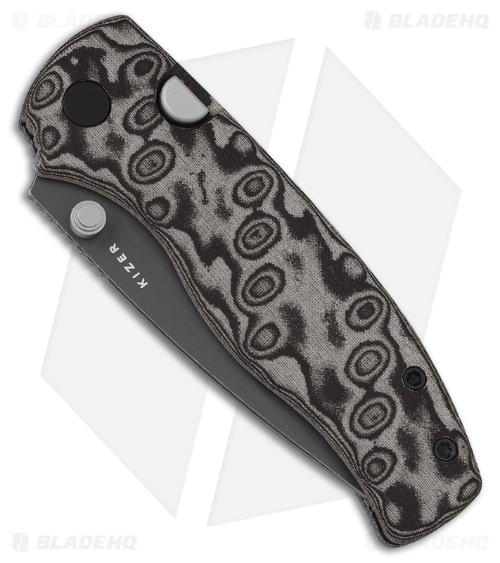 Kizer Cutlery Glaux | Black Vortex Micarta | Gray PVD