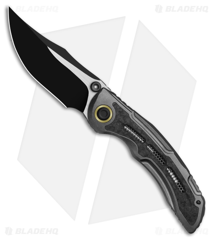 Kizer Silver Wing-Lite Frame Lock Knife Ti/Carbon Fiber (3.3" PVD Brushed)