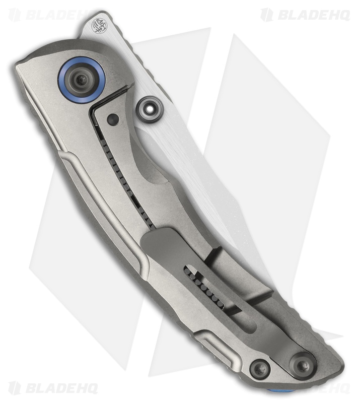 Kizer Silver Wing-Lite Frame Lock Knife Ti/Carbon Fiber (3.3" Stonewash)