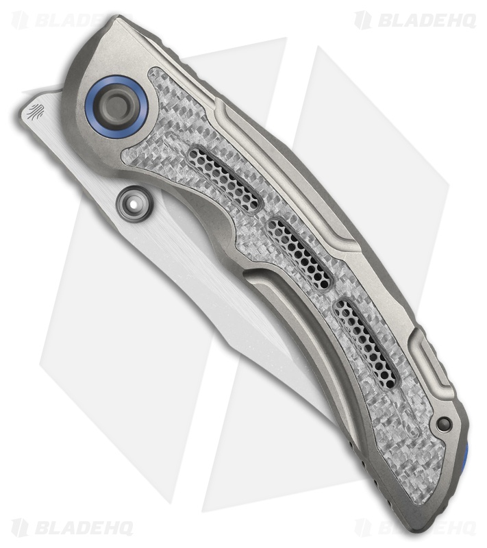 Kizer Silver Wing-Lite Frame Lock Knife Ti/Carbon Fiber (3.3" Stonewash)