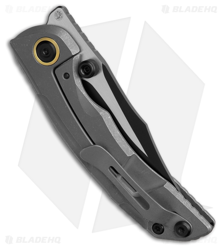Kizer Silver Wing-Lite Frame Lock Knife Ti/Carbon Fiber (3.3" Serr PVD Brushed)