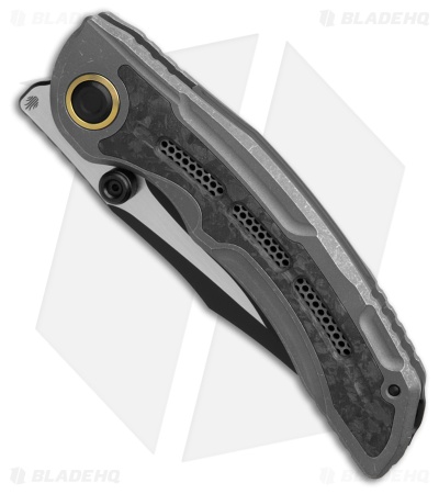 Kizer Silver Wing-Lite Frame Lock Knife Ti/Carbon Fiber (3.3" Serr PVD Brushed)