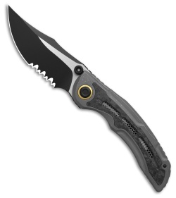 Kizer Silver Wing-Lite Frame Lock Knife Ti/Carbon Fiber (3.3" Serr PVD Brushed)