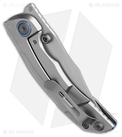 Kizer Silver Wing-Lite Frame Lock Knife Ti/Carbon Fiber (3.3" Serr Stonewash)