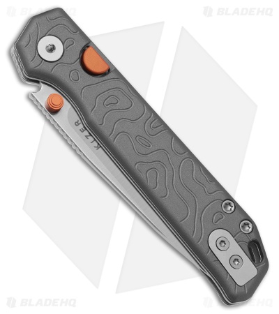 Kizer Cutlery Begleiter 2.9 Button Liner Lock Knife Gray Topo Al (3" Satin)