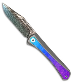 Kizer Melody Slip Joint Knife Aluminum/Crystallized Ti (2.8" Damascus) Ki3732A1