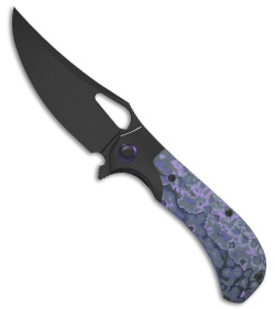 Kizer Cyclone Frame Lock Knife Black Ti/FatCarbon Purple Haze (3.7"DLC) Ki3734A1