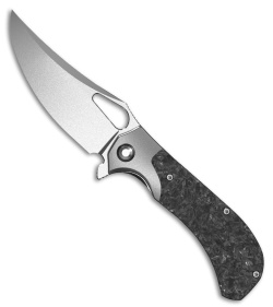 Kizer Cyclone Frame Lock Knife Black Titanium/Carbon Fiber (3.7" Satin) Ki3734A2