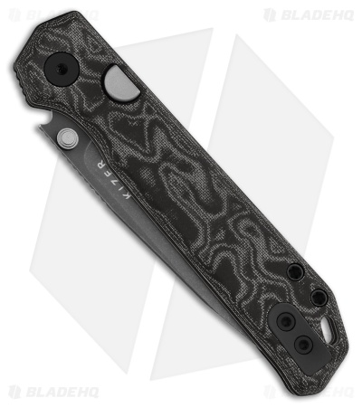 Kizer Cutlery Begleiter 2.9 Button Liner Lock Knife BLK/White Micarta (3" Gray)