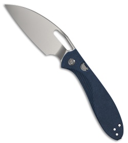 Kizer Masu Button Liner Lock Knife Richlite Blue Canyon (3.4" Satin) V3697A1
