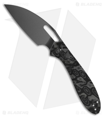 Kizer Masu Button Liner Lock Knife Vortex Pattern Micarta (3.4" Gray) V3697A2