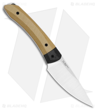 Kizer Momo Fix 3 Fixed Blade Knife Tan Micarta/Carbon Fiber (3.2" Satin)