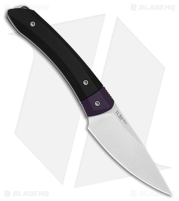 Kizer Momo Fix 3 Fixed Blade Knife Black/Purple G-10 SW
