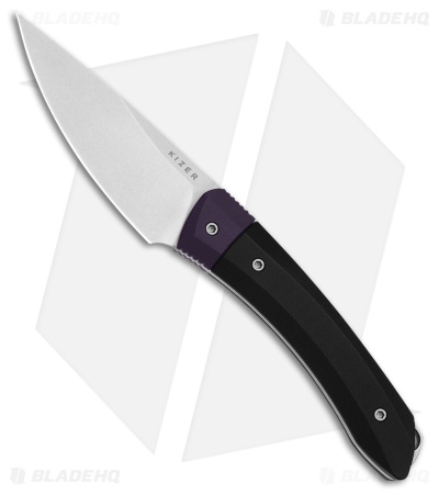 Kizer Momo Fix 3 Fixed Blade Knife Black/Purple G-10 SW