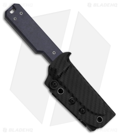 Kizer Abrams Fixed Blade Knife Blue Richlite & Carbon Wave (3.1" Matte DLC)