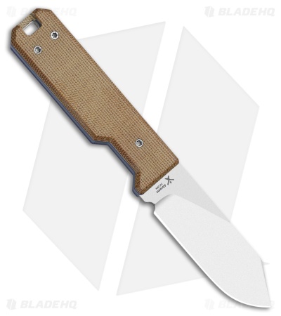 Kizer Abrams Fixed Blade Knife Brown Norplex UltreX Micarta & G-10 (3.1" SW)