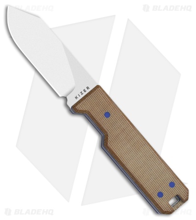Kizer Abrams Fixed Blade Knife Brown Norplex UltreX Micarta & G-10 (3.1" SW)