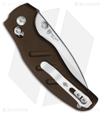 Kizer Sheepdog Drop Point Clutch Lock Knife Brown Norplex Micarta (3" Satin)