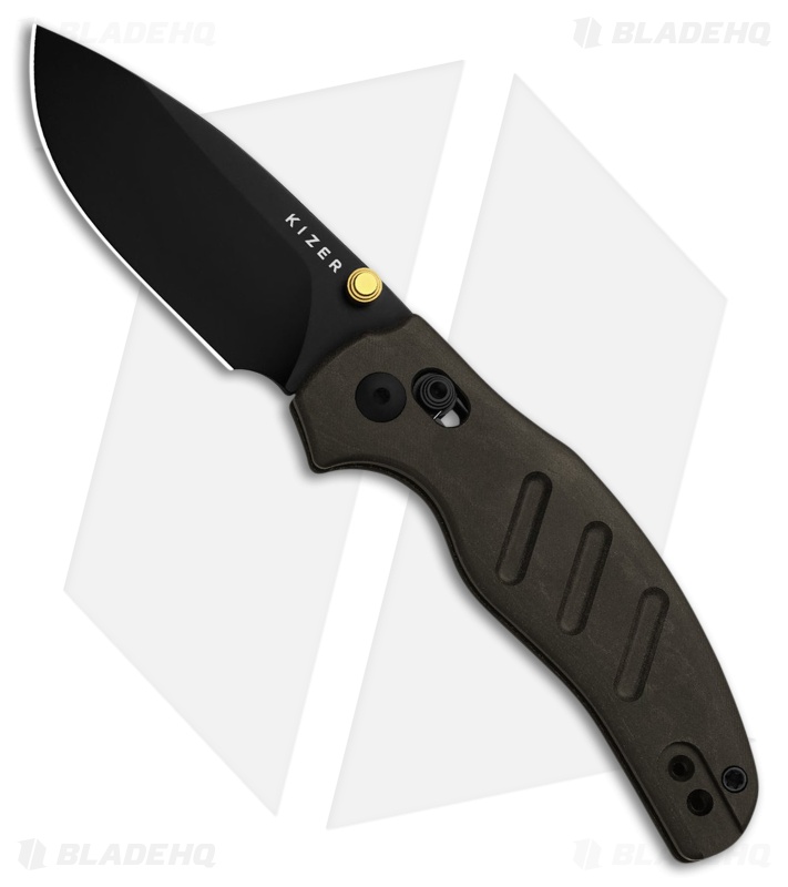 Kizer Sheepdog Clutch Lock Knife | Brown Richlite | PVD Drop Point