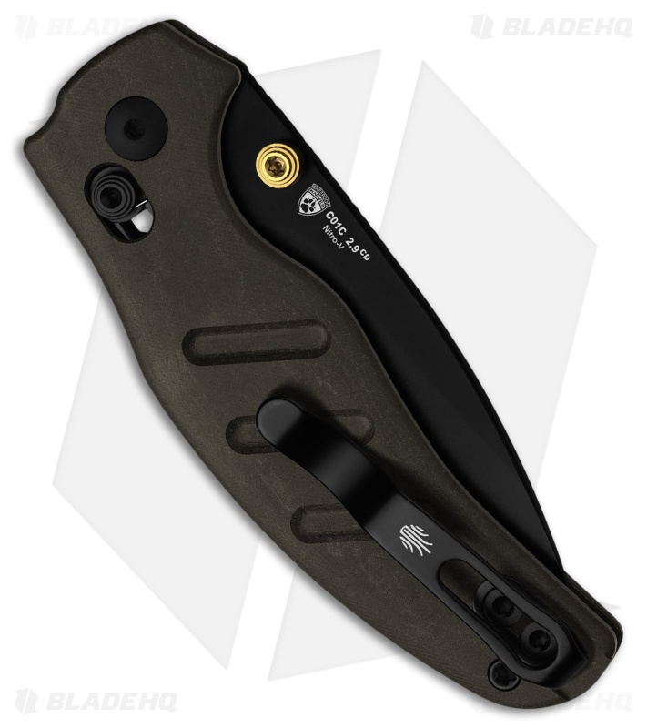 Kizer Sheepdog Clutch Lock Knife | Brown Richlite | PVD Drop Point