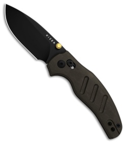 Kizer Sheepdog Drop Point Clutch Lock Knife Brown Richlite (3" Black PVD)